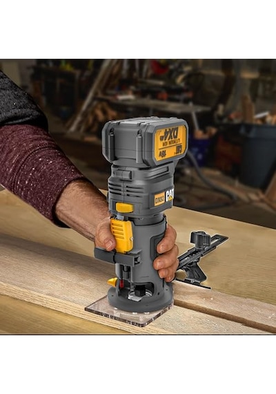 Dx82b 18volt Şarjlı Kömürsüz 6mm Devir Ayarlı Profesyonel Avuç İçi El Frezesi Formika Tıraşlama Akü Dahil D