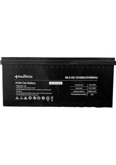 Mullinix 12v 200ah Derin Döngülü Agm Jel Akü