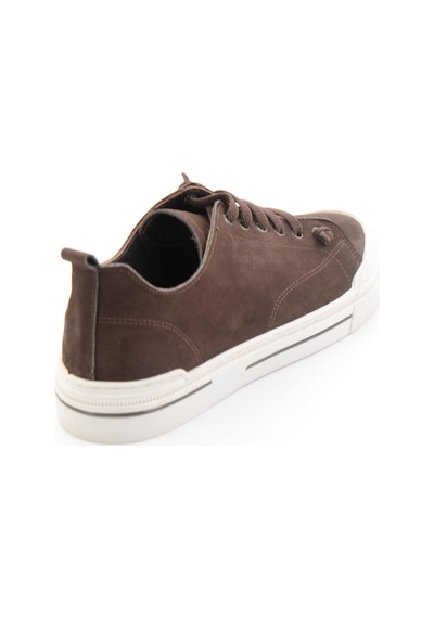 Bambi Kahve Hakiki Deri Erkek Sneaker E01585773401
