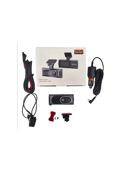 Çift Lensli Ultra Hd 4k Araç İçi Kamera Geniş Açı Wifi Uygulama Kontrolü Döngüsel Kayıt Gece Görüşlü