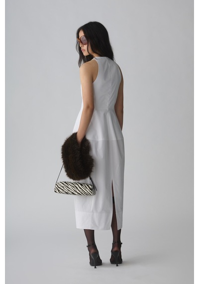 Suud Collection Beyaz Enya Balon Form Elbise