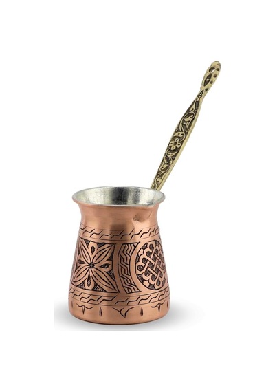 Kalın İşlemeli Bakır Cezve 550 ml
