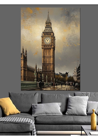 Ahşap Tablo Tarihi Londra Big Ben Manzarası