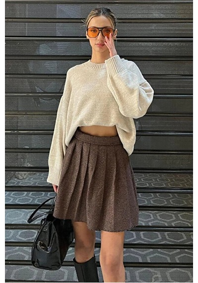 Cloudy Kids Kadın Bisiklet Yaka Oversize Yumuşak Dokulu Bej Triko Kazak Günlük Kullanım Bej - 631280414 Bej Cloudy Kids Kadın Bisiklet Yaka Oversize Yumuşak Dokulu Bej Triko Kazak Günlük Kullanım Bej - 631280414 Bej