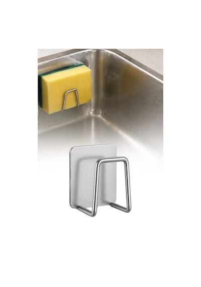 Paslanmaz Çelik Yapışkanlı Drenaj Evye Lavabo Sünger Tutucu Banyo Mutfak Organizer 4,5 cm