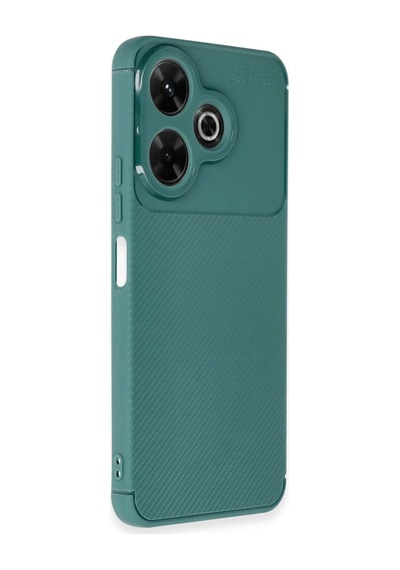 Xiaomi Redmi 13 4g Uyumlu Kılıf Auto Focus Karbon Kapak - Koyu Yeşil