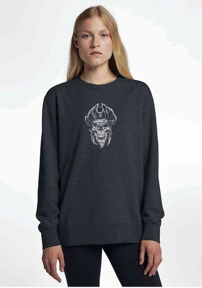 Skull Android Baskılı Füme Antrasit Kadın Sweatshirt