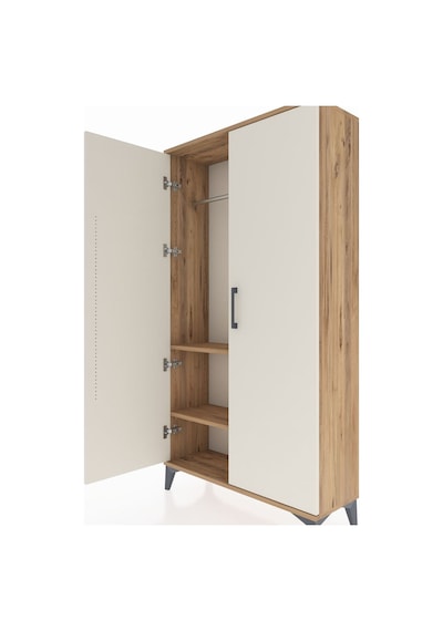 Arges Dolap 2 Raflı Kapaklı Tek Askılı 88x30x163 Çam-aytaşı Çam