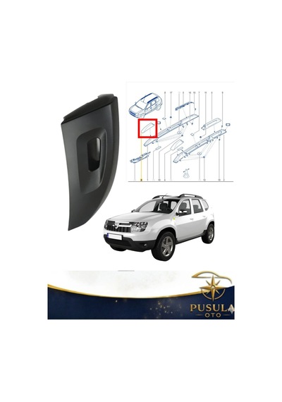 Duster 2009-2017 Uyumlu Sağ Ön Tavan Çıtası Barı Kapağı - Tavan Aksesuarı