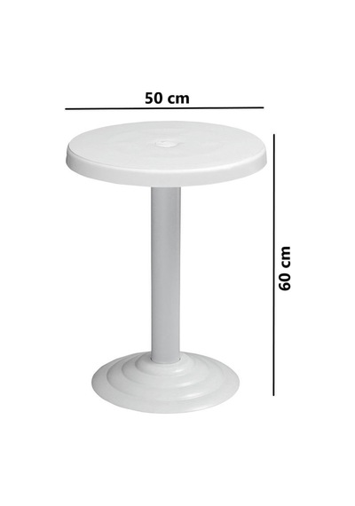 Omnipazar Mt-gf401a Beyaz Medio Bahçe Balkon Sehpa Ø50 Cm