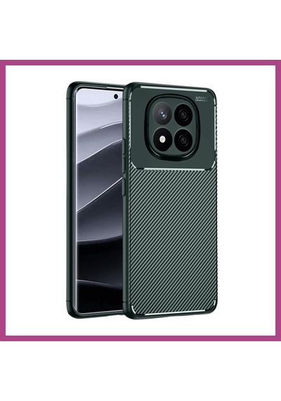 Gees Global Redmi Note 14 Pro 5g Uyumlu Kılıf Auto Focus Karbon Kapak - Koyu Yeşil Gbzs