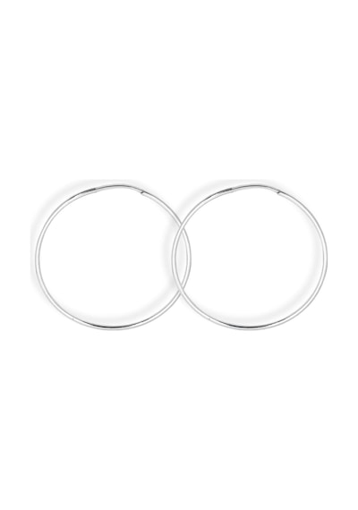 Oya Silver İnce Gümüş Halka Küpe 1.5mm-5x5cm