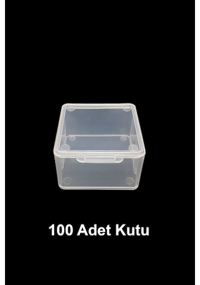 Plastik Şeffaf Küçük Kutu 4.5 x 4.5 x 2.5 CM 100 Adet Şeffaf