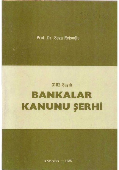 Bankalar Kanunu Şerhi Seza Reisoğlu