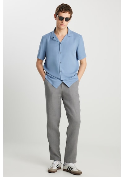 Wrangler Relaxed Fit Tencel Göm Mavi Erkek Gömlek Mavi