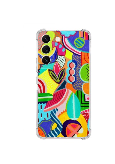 Samsung Galaxy S22 Plus Uyumlu Retro Color 6 Baskılı Şeffaf Köşe Korumalı Antişok Kılıf