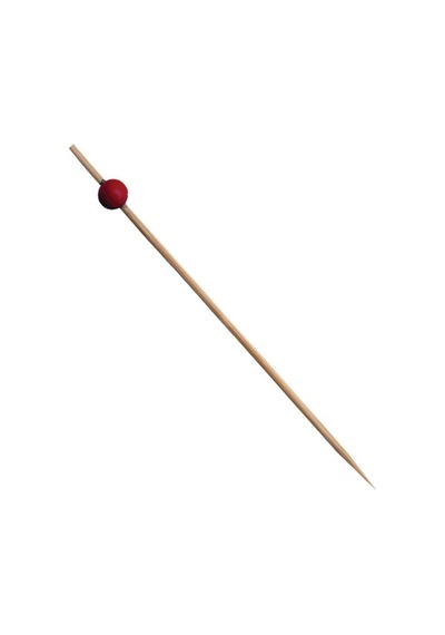 Mini Kırmızı Toplu Bambu Kürdan 12 Cm 100 Adet