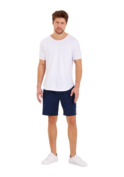 Adams Erkek Reflektör Logo Regular Fit Cepli Spor Şort Navy