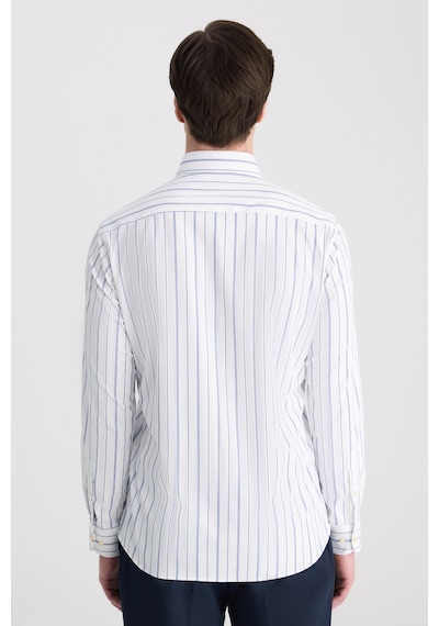 Twn Slim Fit Beyaz Çizgili Gömlek 5ef02xt03288m Çok Renkli