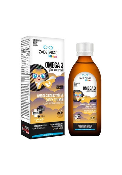 Zade Vital Miniza Omega 3-çörek Otu Yağı İçerikli Sıvı Takviye Edici Gıda 150 Ml