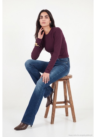 Lela Pamuklu Bisiklet Yaka Crop Bluz Kadın Bluz 5867060 Mürdüm