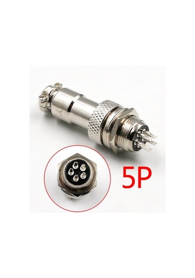 1 Takım 12mm 5 Li Mayk Fiş 5p Dişi Erkek Takım