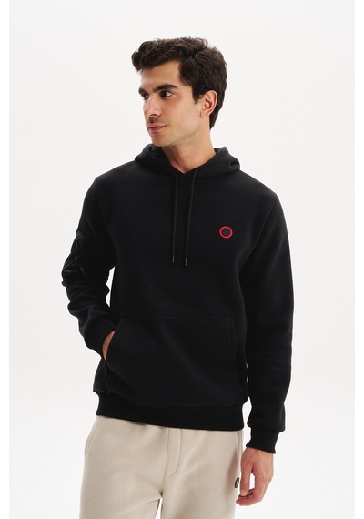 AR-MA Arma Erkek Regular Fit 3 İplik Şardonlu Kanguru Cepli Kapüşonlu Sweatshirt Pamuk Polyester Karışımı K30254629202 Siyah AR-MA Arma Erkek Regular Fit 3 İplik Şardonlu Kanguru Cepli Kapüşonlu Sweatshirt Pamuk Polyester Karışımı K30254629202 Siyah