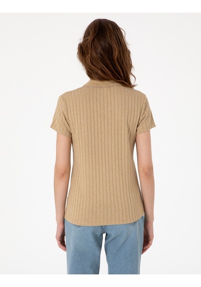 Pierre Cardin Kadın Bej Tişört Basic 50306039-vr011 Bej