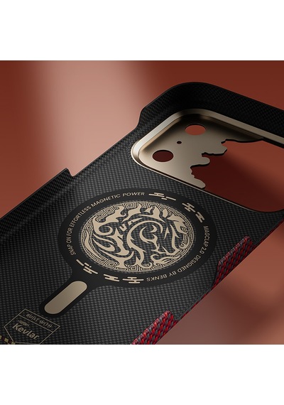 Apple iPhone Uyumlu 18 Pro Kılıf M-safeli Yüksek Kamera Çerçeveli Benks Armorair Knight C1 Kevlar Kapak Kırmızı