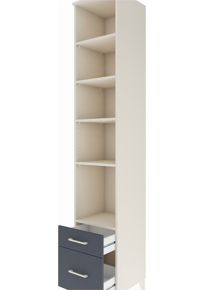 Hyperion Dolap 5 Raflı 2 Çekmeceli 44x44x243 Aytaşı-antrasit Aytaşı
