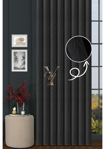 İthal Kadife Fon Perde Plise 01 V-311 Gri Gri