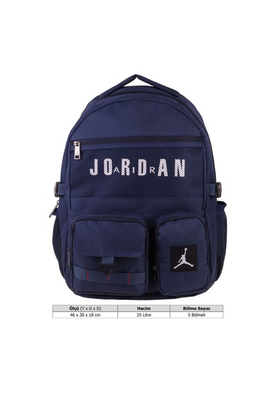 Jordan Air Beş Bölmeli Brooklyn Navy Blue Lacivert Erkek Çocuk Günlük Ve Okul Sırt Çantası - Q3184