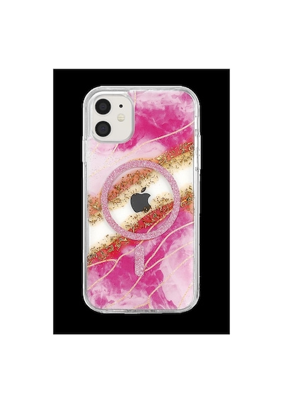 Onegif Apple Uyumlu iPhone 11 Lotus Simli Magsafe Kapak - Pembe