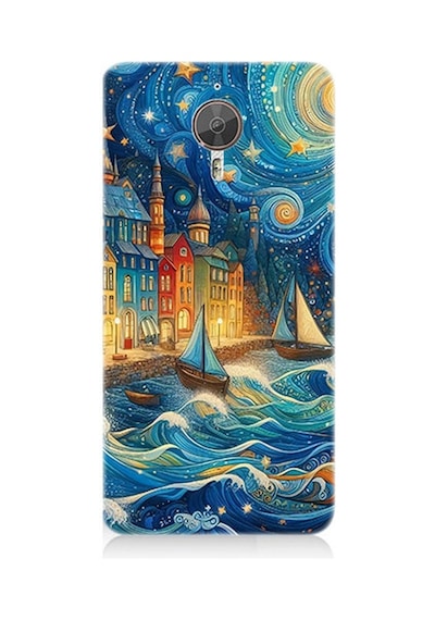 General Mobile Gm5 Plus Uyumlu Masalsı Şehirde Geceler Desenli Silikon Kılıf Çok Renkli