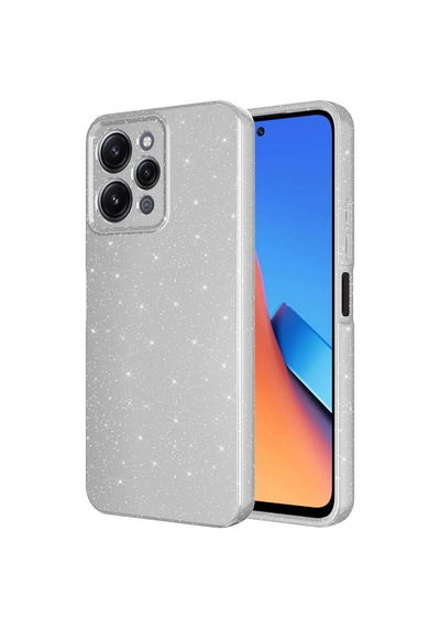 Zore Redmi 12 Kılıf Kamera Korumalı Simli Lüks Ogaa Koton Kapak - Gümüş