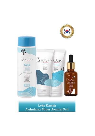 C'enta Beauty Leke Karşıtı Gece Bakım Kremi 50 ML + Gündüz Kremi 50 ML + Tonik 200 ML + Vitamin C Serum 30 ML
