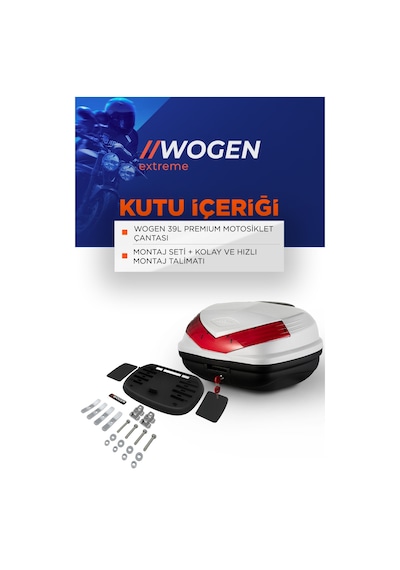 Wogen Wg39 Premium Arka Çanta 39 Litre Beyaz + Karbon Dizlik He Siyah