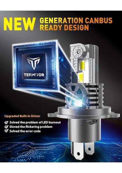 Fahren H4 New Termitor 120w 30000 Lümen 6500k 1:1 Halojen Boy Led Ampül