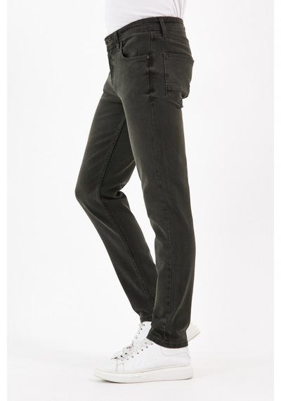 Digital Jeans Erkek Slim Fit Dar Kesim Dar Paça Kot Pantolon Haki Açık Gri