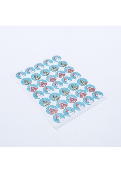 Sticker, Renkli Yılbaşı Figürleri, 3 Cm, 350 Adet
