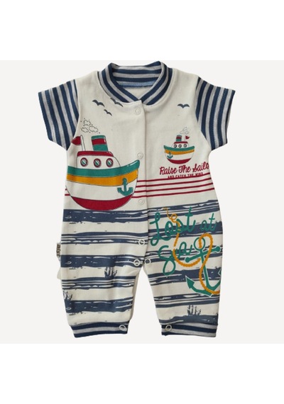 Erkek Bebek Gemili Tulum Çok Renkli-Çok Renkli-3 Ay