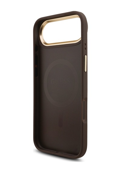 Apple Uyumlu iPhone 17 Air  Kılıf Guess Lisanslı M-safeli 4g Metal Büyük Logolu Kartlıklı Kapak Kahverengi Kahverengi
