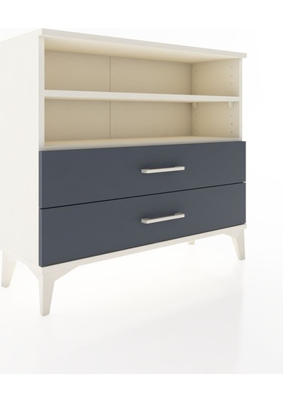 Arges Şifonyer 2 Raflı 2 Çekmeceli 88x30x80 Aytaşı-antrasit Aytaşı