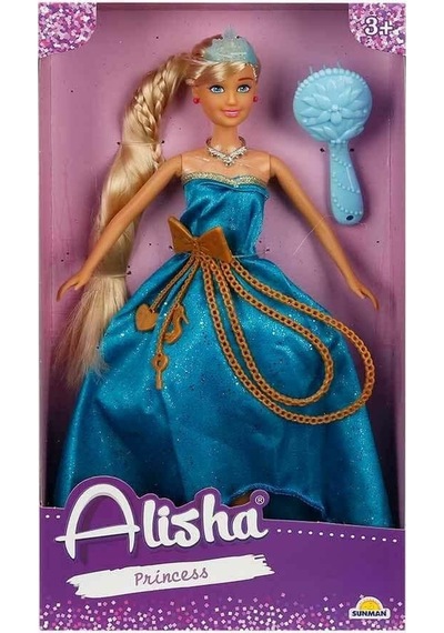 0835 Sun-rst-sıs-mnk Alisha Prenses Uzun Saçlı Aksesuarlı Bebek Set 29 Cm 3renk -sunman