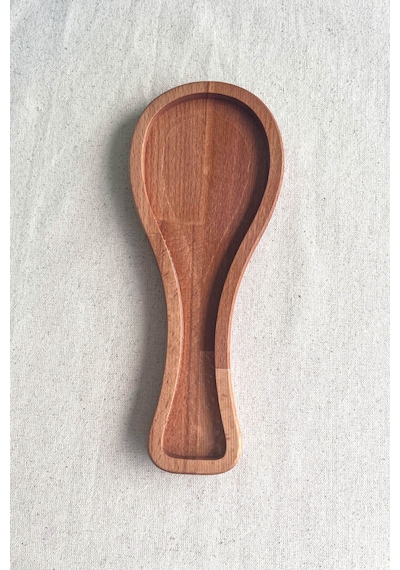 Ahşap Kirli Kaşıklık - Kaşık Altlığı / Kepçelik 27x11 Cm Doğal Kayın Ağacı - Kl-kp52s7
