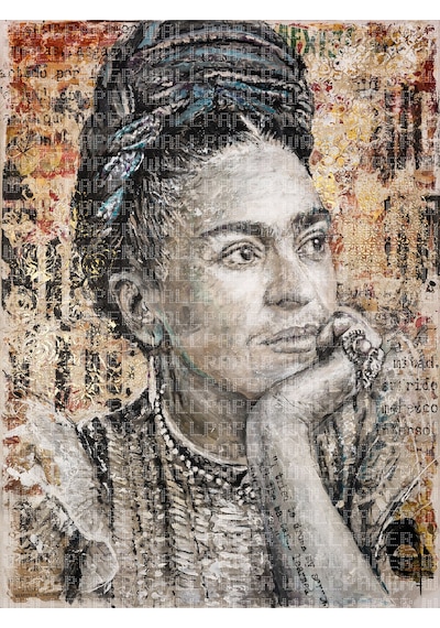 Frida Kahlo İllüstrasyon Poster Duvar Kağıdı Renkli