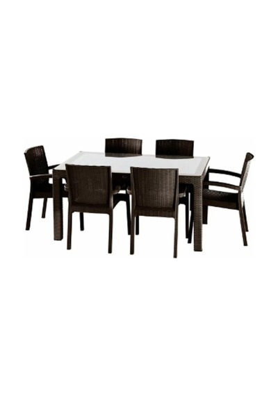 Violet Rattan 90x150 Trend Lüx 6 Kişilik Masa Takımı Siyah - 32526322 Siyah Violet Rattan 90x150 Trend Lüx 6 Kişilik Masa Takımı Siyah - 32526322 Siyah