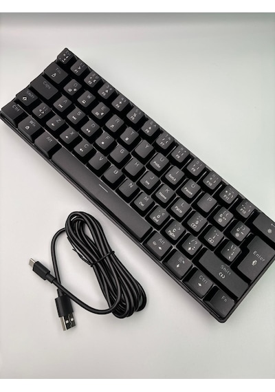 T60 Siyah Renk Mavi Switch Rgb Mekanik Kablolu Driverli Oyuncu Kl