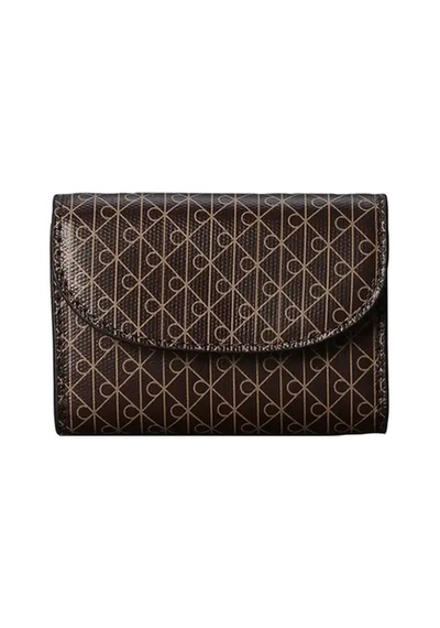Calvin Klein Emblem Aop Flap Coın, Vl7 Kahverengi Kadın Cüzdan