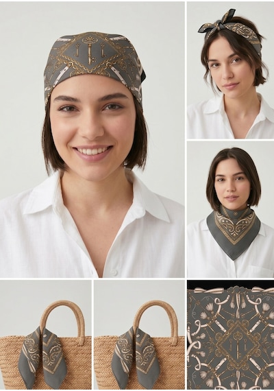 Sisley Flora Bandana/fular -2015-47 47 Antrasit